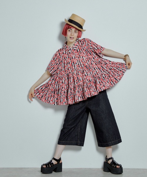 manana suerte(マニャーナスエルテ)の「デニムワイドパンツ(デニムパンツ・レディース・ネイビー・SMALL/MEDIUM/LARGE/X-LARGE)」の16枚目の写真