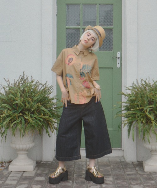 manana suerte(マニャーナスエルテ)の「デニムワイドパンツ(デニムパンツ・レディース・ネイビー・SMALL/MEDIUM/LARGE/X-LARGE)」の17枚目の写真