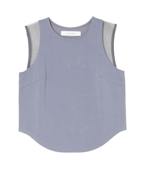 LAGUNAMOON（ラグナムーン）の「ショルダーメッシュタンク（Tシャツ/カットソー・レディース・ブルー/ブラック/ライトグレー・FREE）」の3枚目の写真
