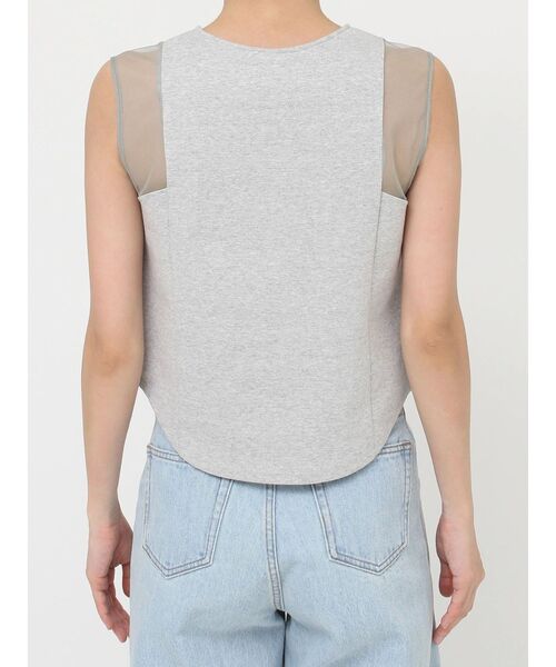 LAGUNAMOON（ラグナムーン）の「ショルダーメッシュタンク（Tシャツ/カットソー・レディース・ブルー/ブラック/ライトグレー・FREE）」の10枚目の写真