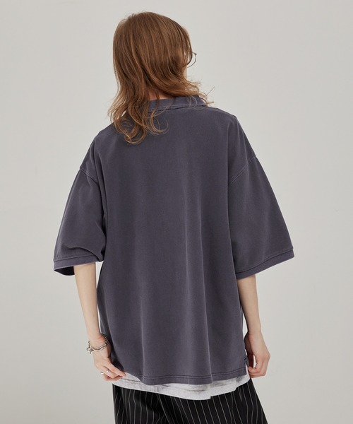 EMMA CLOTHES(エマクローズ)の「ヴィンテージ加工 ピグメント ハートロゴ ワンポイント刺繍ポロシャツ(ポロシャツ・メンズ・スミクロ/ネイビー/グレイッシュベージュ・M/L)」の9枚目の写真