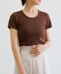 【肌触りなめらかな綿混スムース素材!】クルーネック半袖Tシャツ