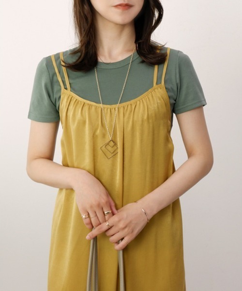 CLOTHY(クロシィ)の「【肌触りなめらかな綿混スムース素材!】クルーネック半袖Tシャツ(Tシャツ/カットソー・レディース・オフホワイト/ブラック/グレイッシュベージュ/グレー/ダークグリーン/チャコールグレー/ローズ/オリーブ/ピンク/ブラウン/イエロー/ネイビー/パープル・MEDIUM/LARGE/X-LARGE/SMALL/XX-LARGE)」の8枚目の写真