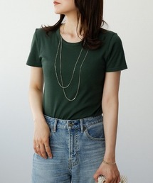 【肌触りなめらかな綿混スムース素材!】クルーネック半袖Tシャツ