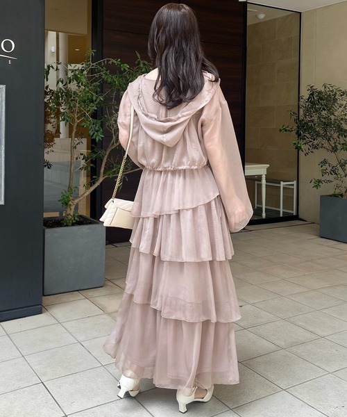 NICE CLAUP シアーロングキャミワンピース one after another NICE CLAUP ワンピース セットで着られる