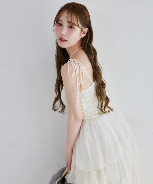 NICE CLAUP シアーロングキャミワンピース one after another NICE CLAUP ワンピース セットで着られる