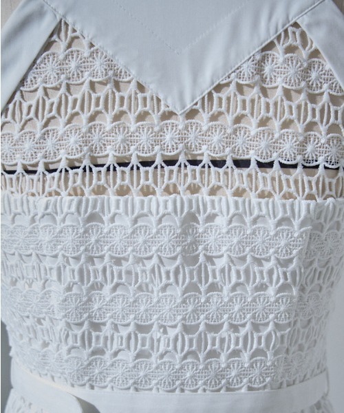 ERADIE(エラディエ)の「Border Chemical lace Shirt One piece ボーダーケミカルシャツワンピース(ワンピース・レディース・ホワイト/ブラック/ブルー系・FREE)」の17枚目の写真