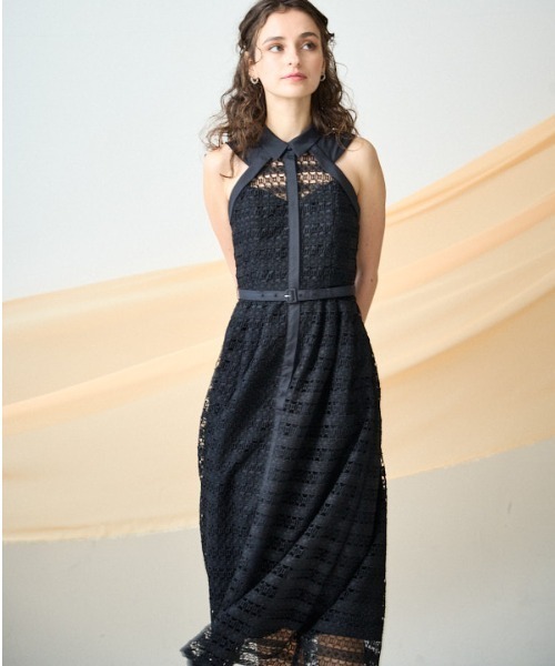 ERADIE(エラディエ)の「Border Chemical lace Shirt One piece ボーダーケミカルシャツワンピース(ワンピース・レディース・ホワイト/ブラック/ブルー系・FREE)」の16枚目の写真