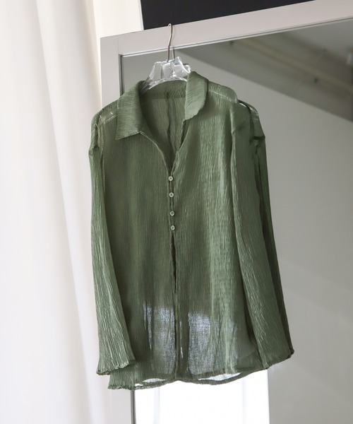 select MOCA（セレクトモカ）の「楊柳シフォンブラウス（シャツ/ブラウス・レディース・ブラック/グレイッシュベージュ/グリーン/オフホワイト/グレー・FREE）」の22枚目の写真