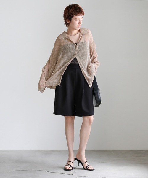 select MOCA（セレクトモカ）の「楊柳シフォンブラウス（シャツ/ブラウス・レディース・ブラック/グレイッシュベージュ/グリーン/オフホワイト/グレー・FREE）」の10枚目の写真