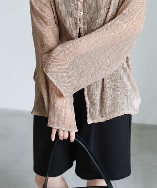 select MOCA（セレクトモカ）の「楊柳シフォンブラウス（シャツ/ブラウス・レディース・ブラック/グレイッシュベージュ/グリーン/オフホワイト/グレー・FREE）」の15枚目の写真