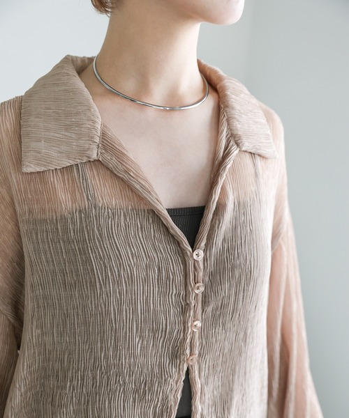 select MOCA（セレクトモカ）の「楊柳シフォンブラウス（シャツ/ブラウス・レディース・ブラック/グレイッシュベージュ/グリーン/オフホワイト/グレー・FREE）」の13枚目の写真