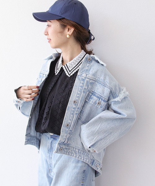 Cepica（セピカ）の「レース刺繍ノースリブラウス（シャツ/ブラウス・レディース・ブラック/ホワイト・FREE）」の15枚目の写真