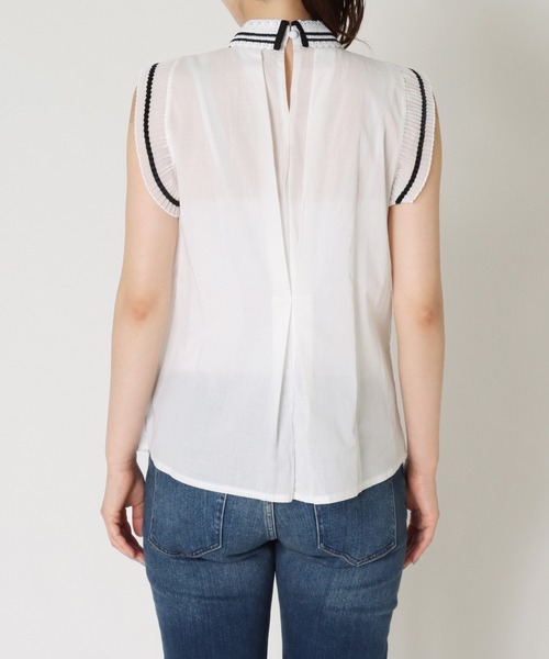 Cepica（セピカ）の「レース刺繍ノースリブラウス（シャツ/ブラウス・レディース・ブラック/ホワイト・FREE）」の12枚目の写真