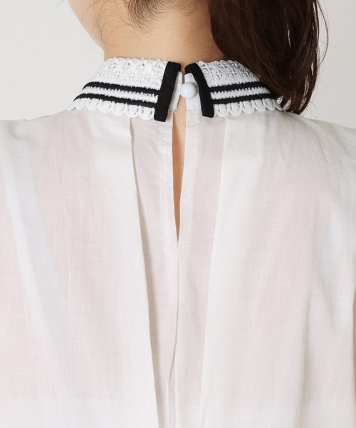 Cepica（セピカ）の「レース刺繍ノースリブラウス（シャツ/ブラウス・レディース・ブラック/ホワイト・FREE）」の11枚目の写真