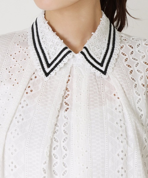 Cepica（セピカ）の「レース刺繍ノースリブラウス（シャツ/ブラウス・レディース・ブラック/ホワイト・FREE）」の10枚目の写真