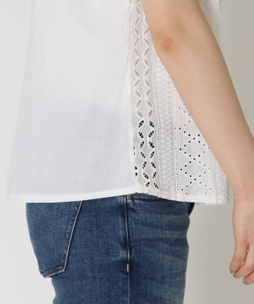 Cepica（セピカ）の「レース刺繍ノースリブラウス（シャツ/ブラウス・レディース・ブラック/ホワイト・FREE）」の8枚目の写真