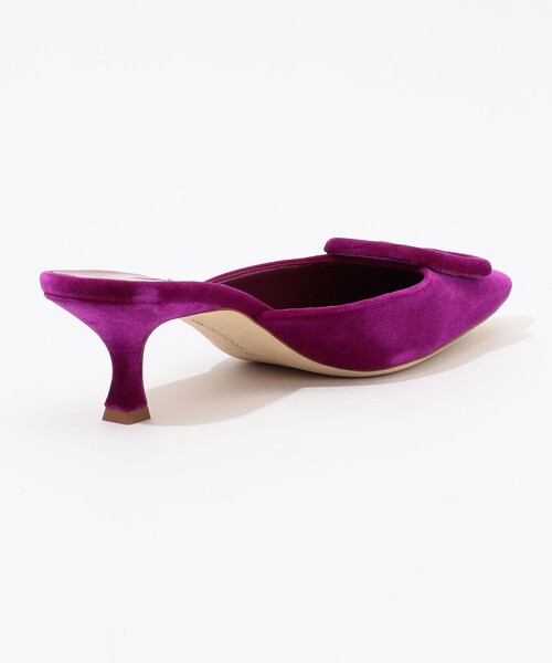 Manolo Blahnik♡ミュール ベルベット♡ MANOLO BLAHNIK Maysale 50 ベルベット ミュール バックル付き