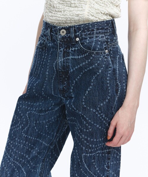 PUBLIC TOKYO（パブリックトウキョウ）の「コントアーラインデニム（デニムパンツ・レディース・ベージュ/ブルー・1/2）」の10枚目の写真