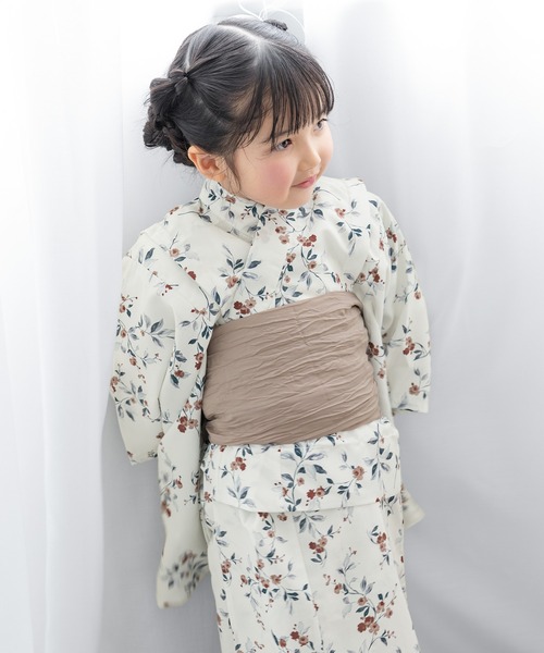 ソウビエン　SOUBIEN  浴衣 セール】キッズ浴衣2点セット （浴衣＋帯） 子ども 100/110/120