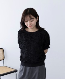 【MAGASIN DE MODE Chou Chou】フリンジジャカードプルオーバー サマーニット trc※