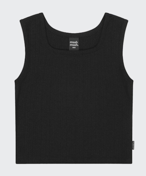 muahmuah(ムーアムーア)の「A'GEM/9 × .kom 『muah muah/ムーアムーア』SLIM FIT LOGO SLEEVELESS/スリムフィット ロゴスリーブレス(タンクトップ・レディース・ホワイト/ピンク/ブラック・FREE)」の19枚目の写真