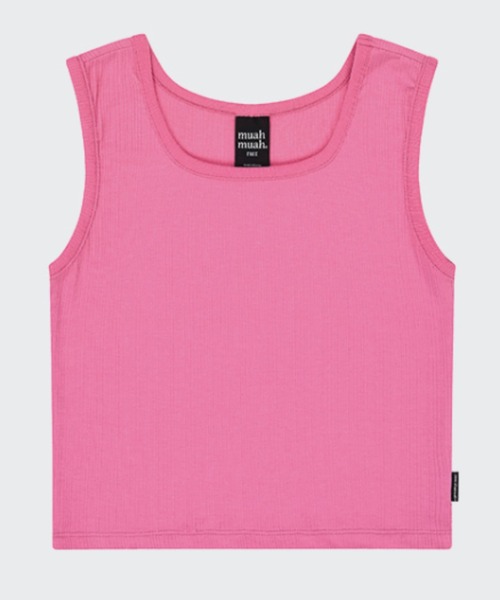 muahmuah(ムーアムーア)の「A'GEM/9 × .kom 『muah muah/ムーアムーア』SLIM FIT LOGO SLEEVELESS/スリムフィット ロゴスリーブレス(タンクトップ・レディース・ホワイト/ピンク/ブラック・FREE)」の21枚目の写真
