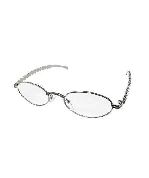Never mind the XU / Chikashitsu+（ネバーマインド ザ エックスユー / チカシツプラス）の「【nmtc+】heart cubic eyeglasses / 【エヌエムティーシープラス】ハートキュービックアイグラスメガネ（メガネ・レディース・シルバー・ONE SIZE）」の10枚目の写真