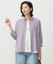 【洗える】ウォッシャブルキュプラツイル シャツ