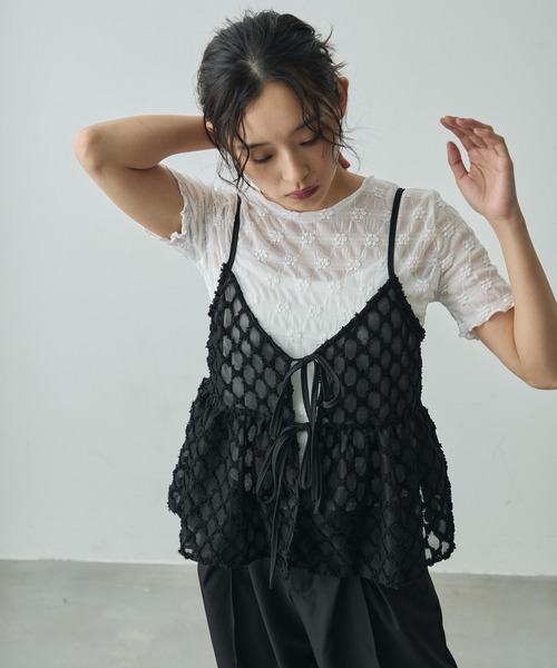セール】花柄シアートップス（Tシャツ/カットソー）｜Lunea