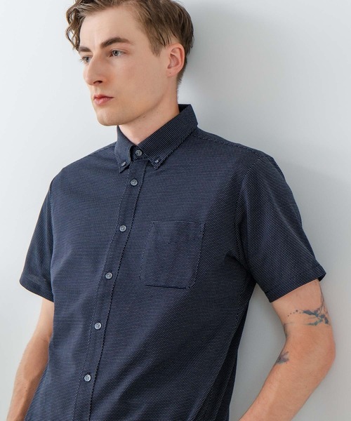 LB/S (エルビーエス)の「【Blue Standard:ブルースタンダード】吸水速乾 イージーケア ピンポイント消臭 アルティマニットシャツ(シャツ/ブラウス・メンズ・ホワイト/ネイビー/グレー/インディゴブルー/ダークネイビー・MEDIUM/LARGE/X-LARGE)」の3枚目の写真