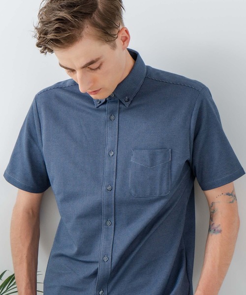 LB/S (エルビーエス)の「【Blue Standard:ブルースタンダード】吸水速乾 イージーケア ピンポイント消臭 アルティマニットシャツ(シャツ/ブラウス・メンズ・ホワイト/ネイビー/グレー/インディゴブルー/ダークネイビー・MEDIUM/LARGE/X-LARGE)」の1枚目の写真