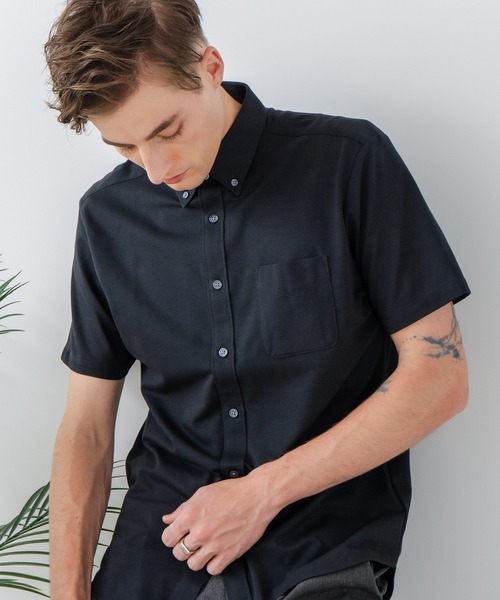 LB/S (エルビーエス)の「【Blue Standard:ブルースタンダード】吸水速乾 イージーケア ピンポイント消臭 アルティマニットシャツ(シャツ/ブラウス・メンズ・ホワイト/ネイビー/グレー/インディゴブルー/ダークネイビー・MEDIUM/LARGE/X-LARGE)」の5枚目の写真