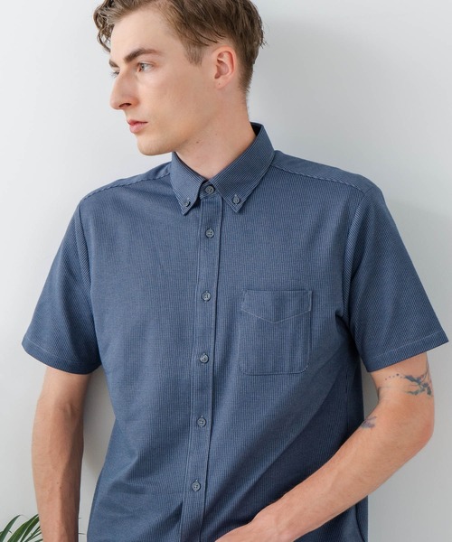 LB/S (エルビーエス)の「【Blue Standard:ブルースタンダード】吸水速乾 イージーケア ピンポイント消臭 アルティマニットシャツ(シャツ/ブラウス・メンズ・ホワイト/ネイビー/グレー/インディゴブルー/ダークネイビー・MEDIUM/LARGE/X-LARGE)」の21枚目の写真