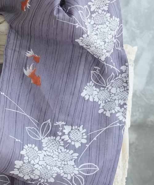 ✓新品【水色に浮かぶひまわりと金魚】 ニコアンティーク 浴衣