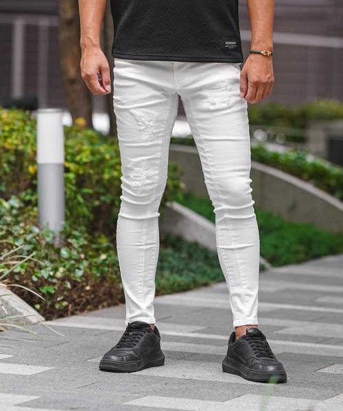 adamsJUGGLER(アダムスジャグラー)の「K.ホワイトダメージパンツ(その他パンツ・メンズ・ホワイト・S/M/L/XL/XXL)」の1枚目の写真