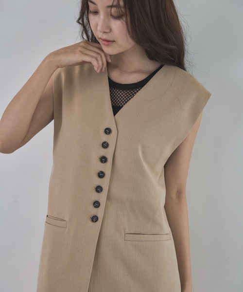 feepur（フェピュール）の「【セットアップ可】コンフォートツイードハンサムベスト（ベスト・レディース・ブラウン/アイボリー/グレー・MEDIUM）」の9枚目の写真