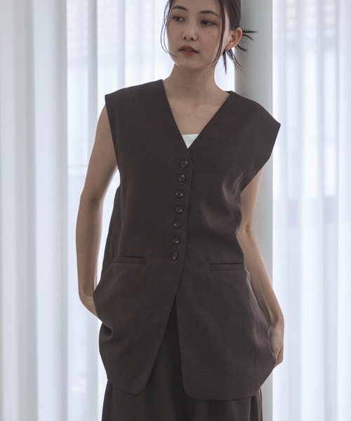 feepur（フェピュール）の「【セットアップ可】コンフォートツイードハンサムベスト（ベスト・レディース・ブラウン/アイボリー/グレー・MEDIUM）」の20枚目の写真