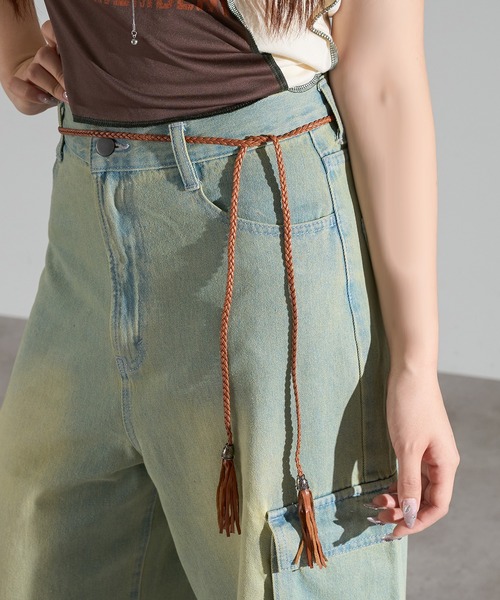 apres jour mignon（アプレジュールミニョン）の「【apresjour mignon×ARIAZ】フリンジウエスタンベルト（ベルト・レディース・ブラウン系その他/ブラック・ONESIZE）」の3枚目の写真