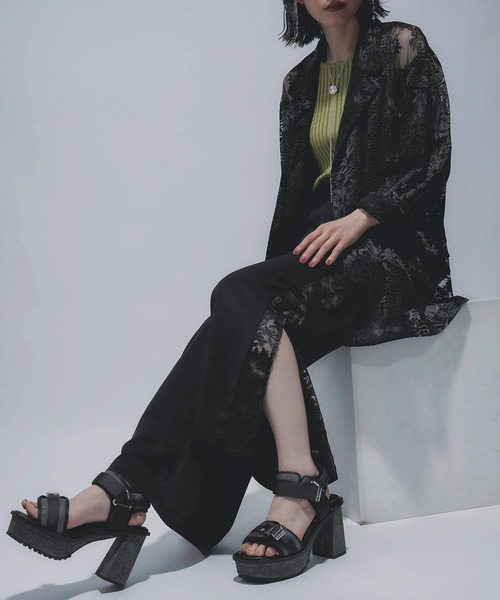 HARE（ハレ）の「ヴィンテージシシュウフレアパンツ(HARE)（その他パンツ・レディース・ブラック/オフホワイト・FREE）」の8枚目の写真