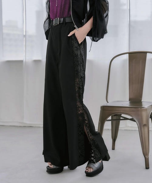 SLY（スライ）の「LINEN TWEED FLARE PT リネン ツイード フレア