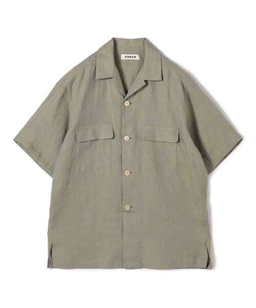 CABaN リネン オープンカラーシャツ（シャツ/ブラウス）｜CABaN