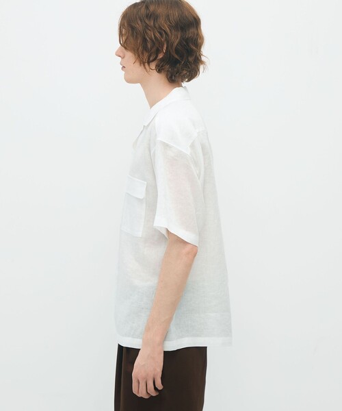 caban（キャバン）の「CABaN リネン オープンカラーシャツ（シャツ/ブラウス・メンズ・ブルー/ライトカーキ/ピンク/ホワイト/オレンジ/レッド/グリーン・L/M）」の10枚目の写真