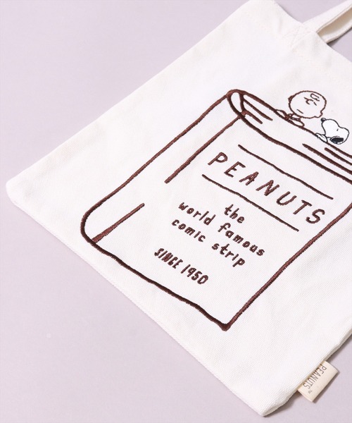 PEANUTS（ピーナッツ）の「(ACT)【PEANUTS】スヌーピー 刺繍 キャンバス ミニ トートバッグ（トートバッグ・レディース・アイボリー系1/アイボリー系2/アイボリー系3・ONE SIZE）」の18枚目の写真