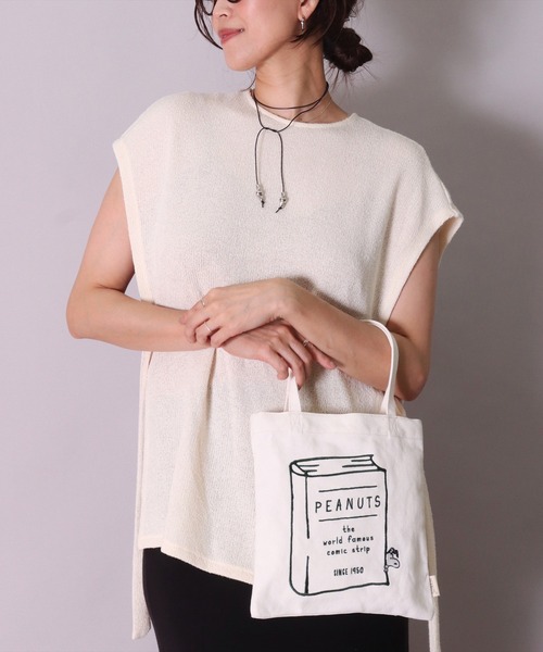 PEANUTS（ピーナッツ）の「(ACT)【PEANUTS】スヌーピー 刺繍 キャンバス ミニ トートバッグ（トートバッグ・レディース・アイボリー系1/アイボリー系2/アイボリー系3・ONE SIZE）」の7枚目の写真