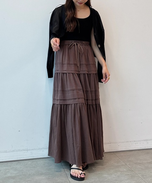 【25SSモデル】カデュネ リブニットタンク ドッキングティアードワンピース CADUNE（カデュネ）の「ニットタンクドッキングワンピース（ワンピース
