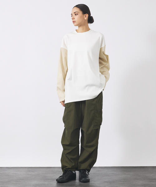 FORTUNA HOMME（フォルトゥナオム）の「【FORTUNA / フォルトゥナ】スリーブドッキング ロンT（Tシャツ/カットソー・メンズ・ブラック/アイボリー・L/M）」の5枚目の写真