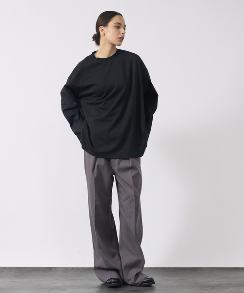 FORTUNA HOMME（フォルトゥナオム）の「【FORTUNA / フォルトゥナ】スリーブドッキング ロンT（Tシャツ/カットソー・メンズ・ブラック/アイボリー・L/M）」の3枚目の写真