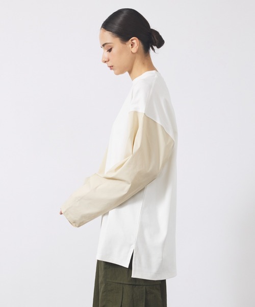 FORTUNA HOMME（フォルトゥナオム）の「【FORTUNA / フォルトゥナ】スリーブドッキング ロンT（Tシャツ/カットソー・メンズ・ブラック/アイボリー・L/M）」の8枚目の写真