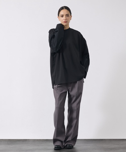 FORTUNA HOMME（フォルトゥナオム）の「【FORTUNA / フォルトゥナ】スリーブドッキング ロンT（Tシャツ/カットソー・メンズ・ブラック/アイボリー・L/M）」の7枚目の写真